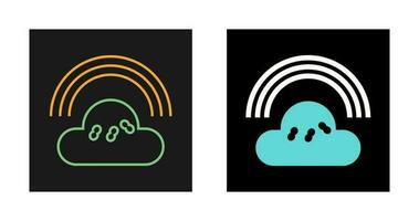 bewölkt mit Regenbogenvektorsymbol vektor