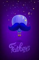 glückliche Vatertagsgrußkarte mit Luftballon und blauem Schnurrbart vektor
