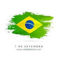 kreativ Brasilien National Flagge Farbe Bürste Schlaganfall Hintergrund zum 7 de September, Brasilien Unabhängigkeit Tag Feier Konzept. vektor