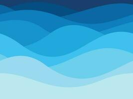 Blau Wellen Muster. Sommer- See Welle, Wasser fließen abstrakt Vektor nahtlos Hintergrund