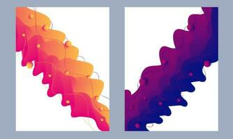 abstrakt Vorlage Design mit Flüssigkeit fließend Welle im Orange und lila. vektor