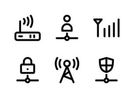 einfacher Satz von netzwerkbezogenen Vektorliniensymbolen vektor