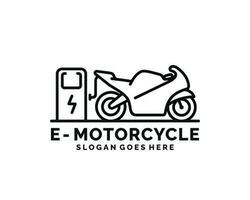 elektrisk motorcykel logotyp design vektor