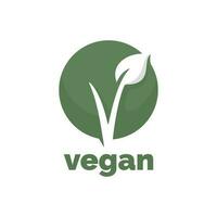 vegan Symbol Logo isoliert auf Weiß Hintergrund vektor