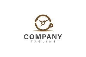 Kaffee Zeit Logo Design Vektor