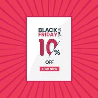 Black Friday Sales Banner 10 Prozent Rabatt auf Black Friday Promotion 10 Prozent Rabattangebot vektor