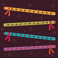 Handdragen Dandiya Sticks Vector