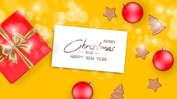 Frohe Weihnachten und frohes neues Jahr Karte vektor