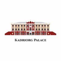 kadriorg palats i Tallinn, estland. mycket intressant visning av artefakter i en vacker byggnad. väl värt ett besök. mycket rekommenderas för din resa. platt vektor turist semester