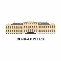 Rundale Palast in Lettland. Es ist eines der beiden großen Barockpaläste, die für die Herzöge von Kurland erbaut wurden. Ein guter Ort für Touristen mit seinem wunderschönen Garten. flache Illustration des Vektors vektor