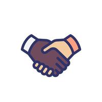 handskakningsavtal eller partnerskap ikon vektor