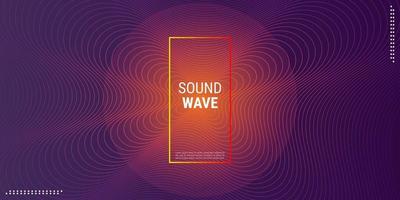 musikvåg bakgrundsdesign elektronisk musikfest i mörk orange graderingar vektor