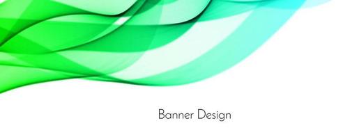 abstrakter grüner moderner dekorativer Wellenentwurfsfahnenhintergrund vektor