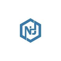 nj logotyp design vektor