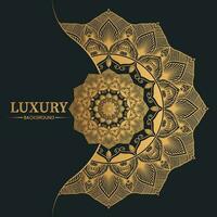 Luxus Mandala Hintergrund schwarz und Gold vektor