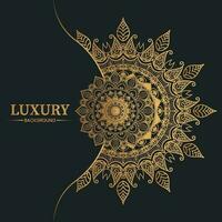 Luxus Mandala Hintergrund Design im golden Farbe vektor