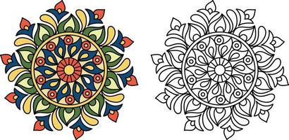 doodle zentangle mandala design målarbok sidor för vuxna terapi mönster och barn anti stress vektor