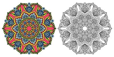 doodle zentangle mandala design målarbok sidor för vuxna terapi mönster och barn anti stress vektor