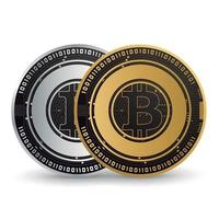 Bitcoingold und Silber Kryptowährung vektor