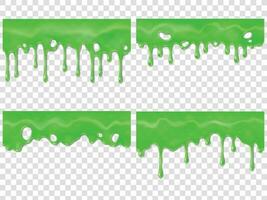 realistisk droppande slem. sömlös grön färga av droppningar förgifta droppar. slem droppa släppa 3d realistisk vektor illustration