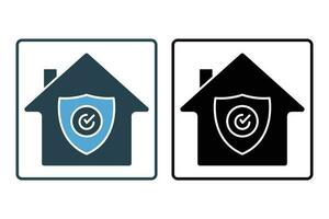 Haus Versicherung Symbol. Haus Schutz. solide Symbol Stil Design. einfach Vektor Design editierbar