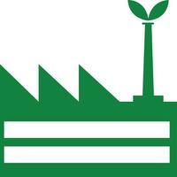 grön miljövänlig fabrik med gro isolerat ikon vektor