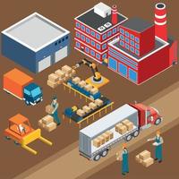 Fabriklager industrielle Zusammensetzung Vektor-Illustration vektor