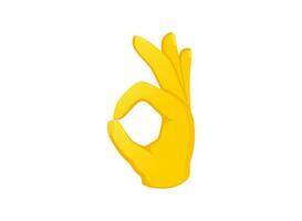 in Ordnung Hand Symbol. Hand Geste Emoji Vektor Illustration.