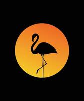 retro Jahrgang Stil Flamingo T-Shirt Design vektor