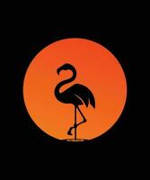 retro Jahrgang Stil Flamingo T-Shirt Design vektor