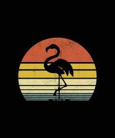 retro Jahrgang Stil Flamingo T-Shirt Design vektor