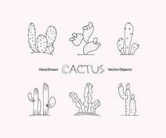 kaktus handritade vektorobjekt vektor