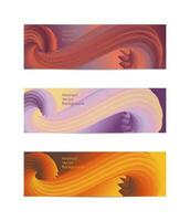 abstrakt bakgrund med kontrast Färg lutning. dynamisk rörelse av 3d slät linje. mall för baner, omslag, affisch. vektor