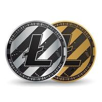 Litecoin Gold und Silber Kryptowährung vektor