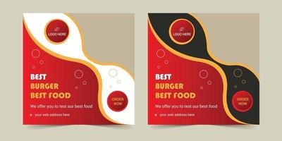 Social Media Food Banner Set Design vektor