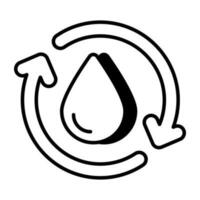 ein editierbar Design Symbol von Wasser Tropfen vektor