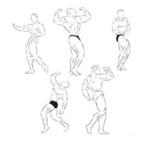 bodybuilding design bodybuilder vektor skiss illustration sport tecken