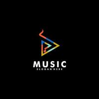 musik logotyp design vektor mall