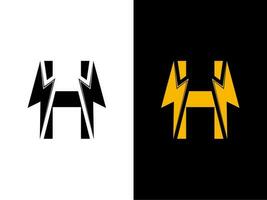 kreativ första brev h elektrisk logotyp vektor illustration