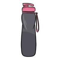 rosa Fitness-Wasserflaschen-Vektorillustration lokalisiert auf einem weißen Hintergrund vektor