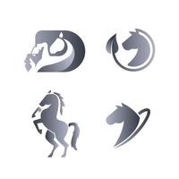 hästlogotyp eller ikon enkel svart vektor