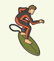 Surfen Sportler Mann Spieler vektor