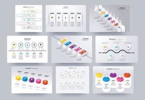 Timeline-Infografiken-Vorlagensammlung vektor