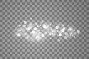 Glühender Lichteffekt mit vielen isolierten Glitzerpartikeln vektor