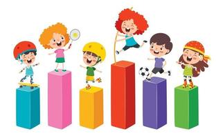 sport konceptdesign med roliga barn vektor