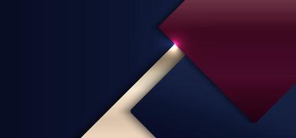 abstrakt banner webbmall rutor formar glänsande rödblå färg överlappande med belysning på mörkblå bakgrund vektor