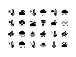 Wettersymbol Set Glyphenstil vektor