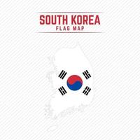 Flaggenkarte von Südkorea vektor