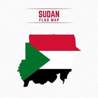 Flaggenkarte von Sudan vektor