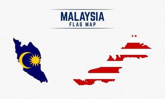 Flaggenkarte von Malaysia vektor